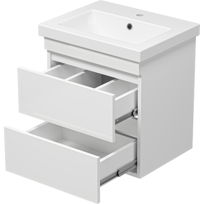 Тумба с раковиной Misty Енисей 50 УТ000011304 подвесная Белая