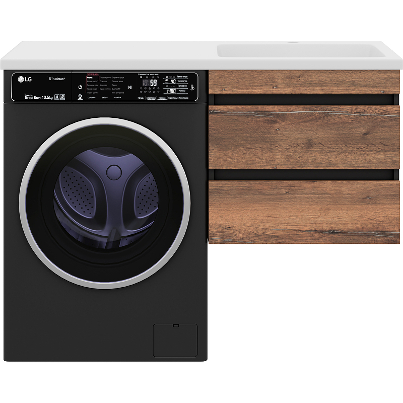 Тумба с раковиной Misty Коломбо 120 R УТ000015590 подвесная Дуб Галифакс Антрацит, купить, цена, заказать, магазин, доставка, скидка, промокод, купить, цена, заказать, магазин, доставка, скидка, промокод