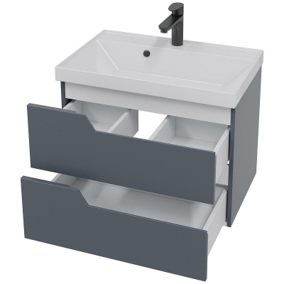 Тумба под раковину СанТа Антарес 70 700521 подвесная Графит матовый