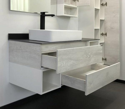 Тумба с раковиной Comforty Прага 120 00-00014833 подвесная Дуб белый