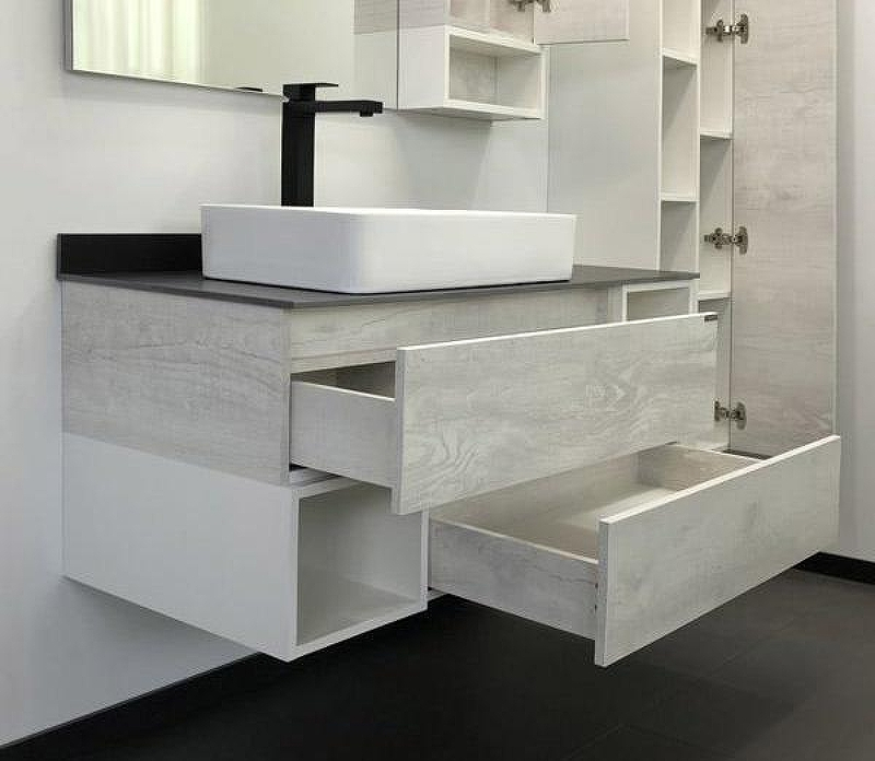 Тумба с раковиной Comforty Прага 120 00-00014833 подвесная Дуб белый, купить, цена, заказать, магазин, доставка, скидка, промокод, купить, цена, заказать, магазин, доставка, скидка, промокод