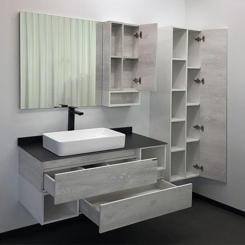 Тумба с раковиной Comforty Прага 120 00-00014833 подвесная Дуб белый, купить, цена, заказать, магазин, доставка, скидка, промокод, купить, цена, заказать, магазин, доставка, скидка, промокод