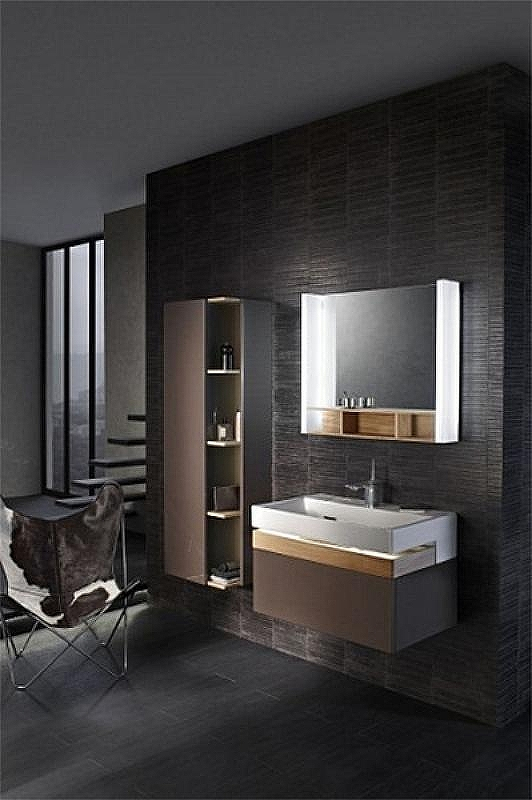 Шкаф пенал Jacob Delafon Terrace 50 L EB1179G-M61 подвесной Мягкий черный, купить, цена, заказать, магазин, доставка, скидка, промокод, купить, цена, заказать, магазин, доставка, скидка, промокод