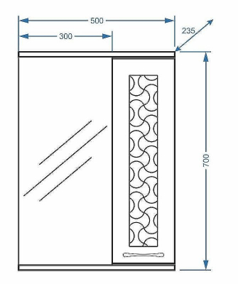 Зеркало со шкафом Stella Polar Ванда 50/С SP-00000198 с подсветкой Белое
