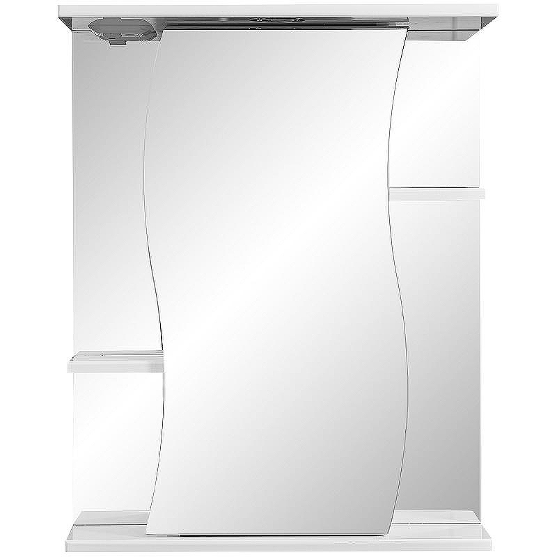 Зеркальный шкаф Stella Polar Волна Лолита 55 SP-00000042 с подсветкой Белый, купить, цена, заказать, магазин, доставка, скидка, промокод, купить, цена, заказать, магазин, доставка, скидка, промокод