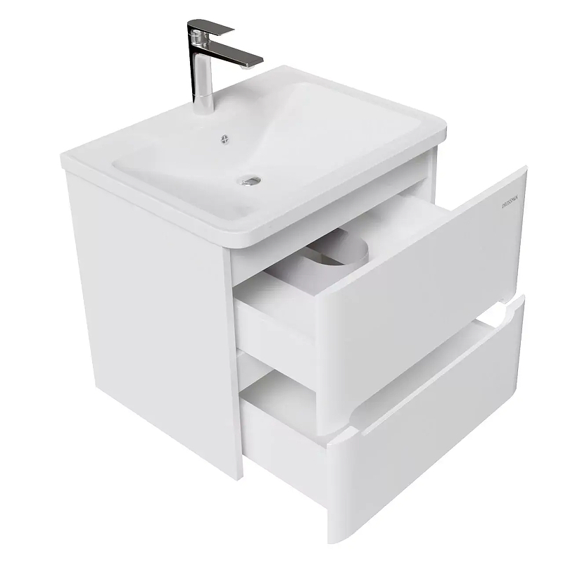 Тумба под раковину Grossman Адель 60 106038 подвесная цвет Белый глянцевый, купить, цена, заказать, магазин, доставка, скидка, промокод, купить, цена, заказать, магазин, доставка, скидка, промокод