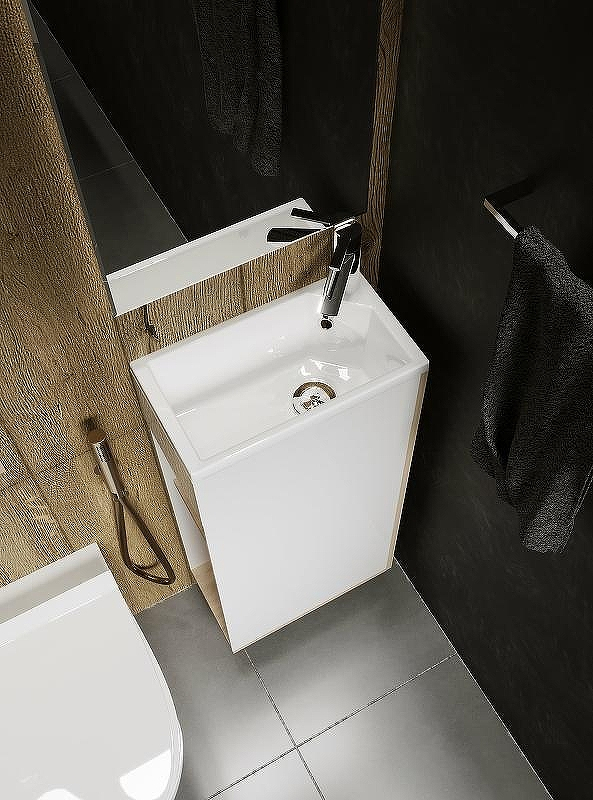 Тумба с раковиной 1MarKa Laura 40Н R У85931 Дуб сонома Белый глянец, купить, цена, заказать, магазин, доставка, скидка, промокод, купить, цена, заказать, магазин, доставка, скидка, промокод