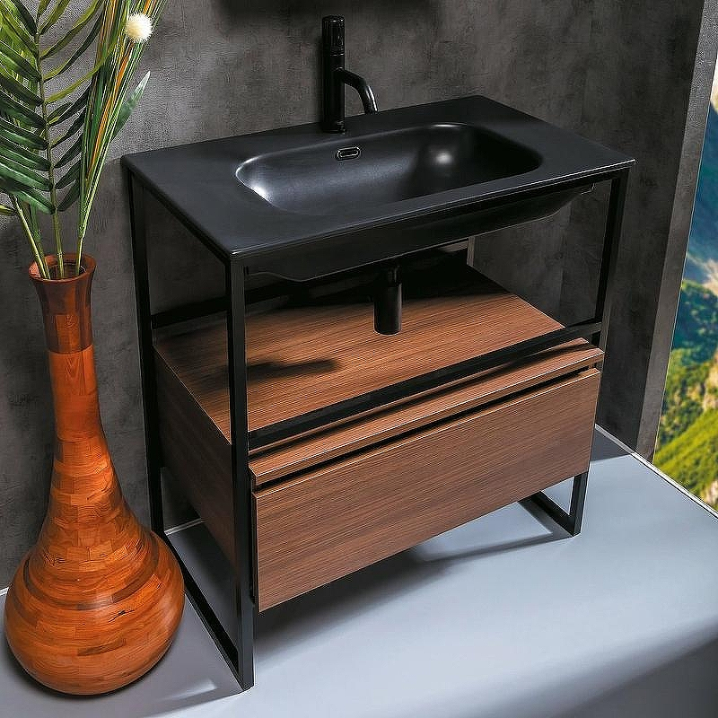 Тумба Boheme Armadi Art Loft 80 894-080-D подвесная Dark Wood, купить, цена, заказать, магазин, доставка, скидка, промокод, купить, цена, заказать, магазин, доставка, скидка, промокод