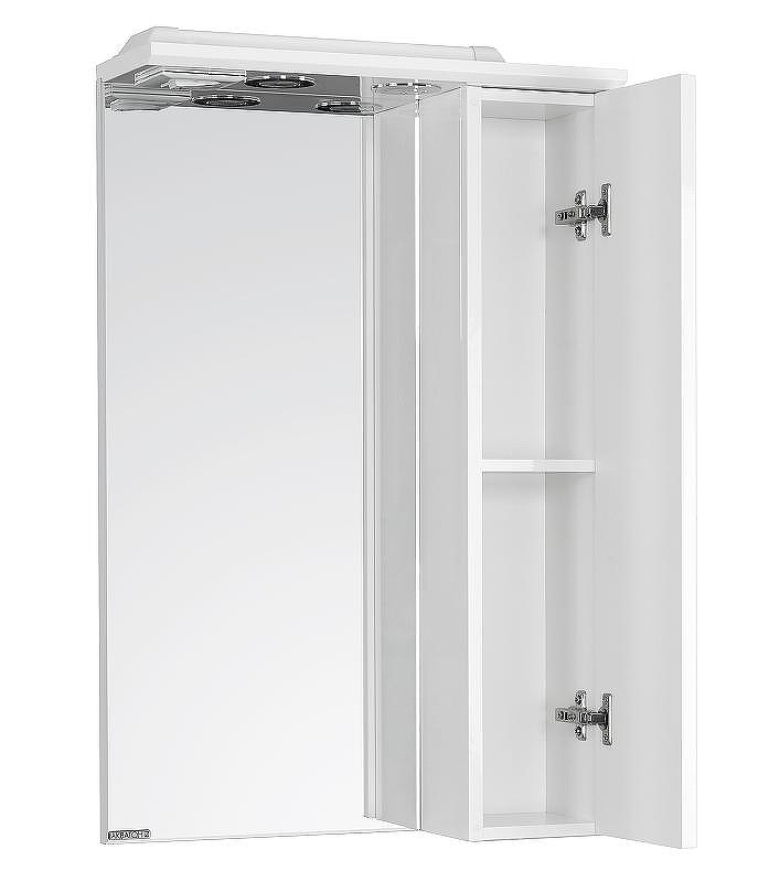 Зеркало со шкафом Aquaton Панда 50 1A007402PD01R с подсветкой Белое, купить, цена, заказать, магазин, доставка, скидка, промокод, купить, цена, заказать, магазин, доставка, скидка, промокод