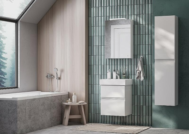 Тумба под раковину Roca Oleta 50 A857638501 подвесная Белая матовая, купить, цена, заказать, магазин, доставка, скидка, промокод, купить, цена, заказать, магазин, доставка, скидка, промокод