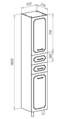 Шкаф пенал Bellezza Стелла 35 4626004110017 Белый