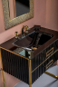 Тумба под раковину Boheme Armadi Art Monaco 80 866-080-BG Черный глянец Золото, купить, цена, заказать, магазин, доставка, скидка, промокод, купить, цена, заказать, магазин, доставка, скидка, промокод
