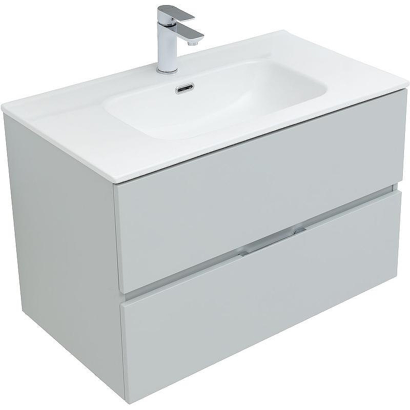 Тумба под раковину Aquanet Алвита New 80 277516 подвесная Серая матовая, купить, цена, заказать, магазин, доставка, скидка, промокод, купить, цена, заказать, магазин, доставка, скидка, промокод