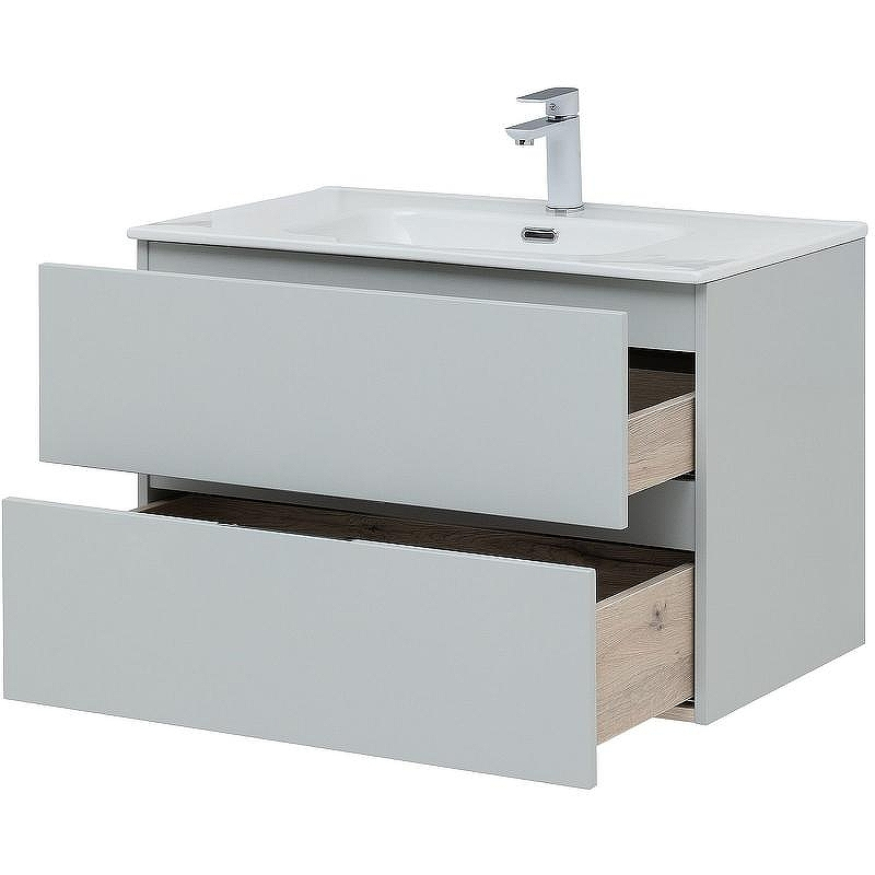 Тумба под раковину Aquanet Алвита New 80 277516 подвесная Серая матовая, купить, цена, заказать, магазин, доставка, скидка, промокод, купить, цена, заказать, магазин, доставка, скидка, промокод