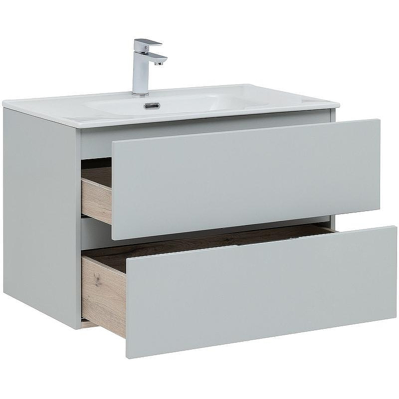 Тумба под раковину Aquanet Алвита New 80 277516 подвесная Серая матовая, купить, цена, заказать, магазин, доставка, скидка, промокод, купить, цена, заказать, магазин, доставка, скидка, промокод