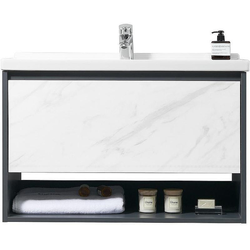 Тумба с раковиной Orans BC-0903 60 903600 подвесная Dark grey White marble, купить, цена, заказать, магазин, доставка, скидка, промокод, купить, цена, заказать, магазин, доставка, скидка, промокод