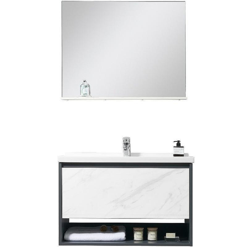 Тумба с раковиной Orans BC-0903 60 903600 подвесная Dark grey White marble, купить, цена, заказать, магазин, доставка, скидка, промокод, купить, цена, заказать, магазин, доставка, скидка, промокод