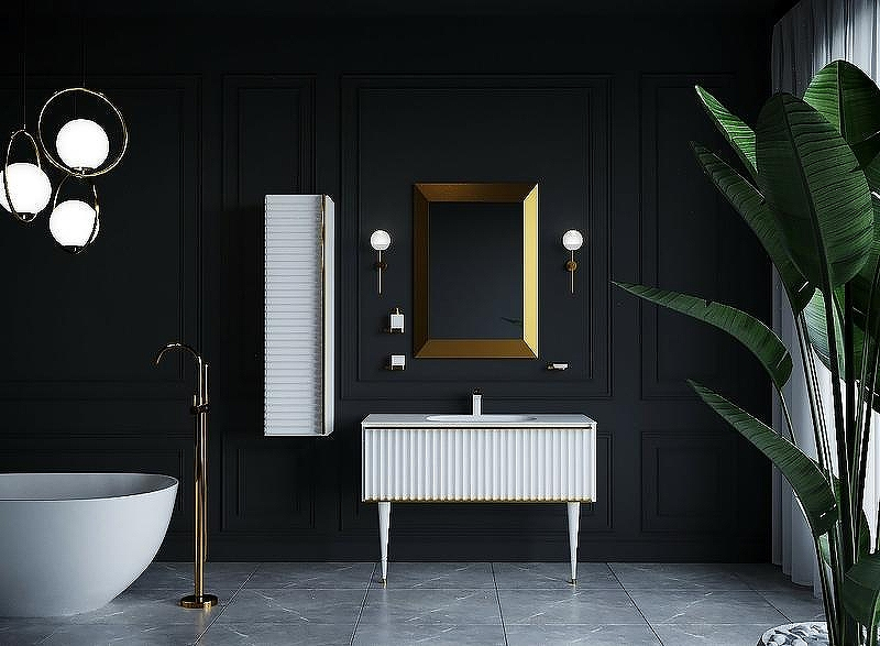 Тумба под раковину Boheme Armadi Art Vallessi Avangarde Canale 80 843-080-WG подвесная Белый Золото, купить, цена, заказать, магазин, доставка, скидка, промокод, купить, цена, заказать, магазин, доставка, скидка, промокод