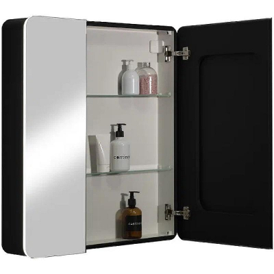 Зеркальный шкаф Континент Eltoro black LED 76 МВК114 с подсветкой Черный