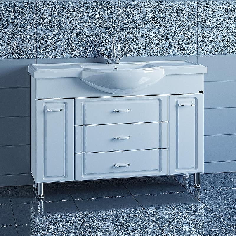 Тумба под раковину СанТа Монарх 120 700106 Белая, купить, цена, заказать, магазин, доставка, скидка, промокод, купить, цена, заказать, магазин, доставка, скидка, промокод