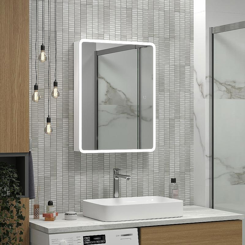 Зеркальный шкаф Reflexion Chill 500х800 RF2317CH с подсветкой Белый матовый, купить, цена, заказать, магазин, доставка, скидка, промокод, купить, цена, заказать, магазин, доставка, скидка, промокод