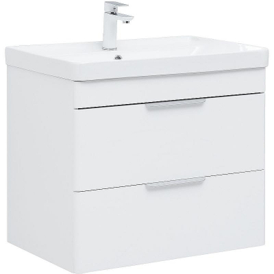 Тумба под раковину Aquanet Ирис new 70 310145 подвесная Белый глянец