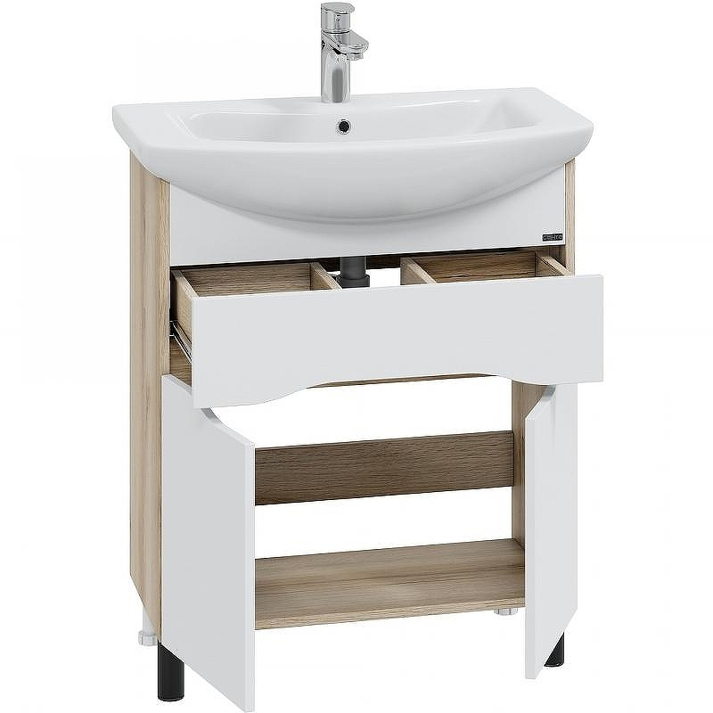 Тумба под раковину СанТа Сатурн 70 700370 Белая Дуб австрийский, купить, цена, заказать, магазин, доставка, скидка, промокод, купить, цена, заказать, магазин, доставка, скидка, промокод