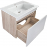 Тумба под раковину Runo Модена 65 00-00001425 подвесная Крафтовый дуб Белая, купить, цена, заказать, магазин, доставка, скидка, промокод, купить, цена, заказать, магазин, доставка, скидка, промокод