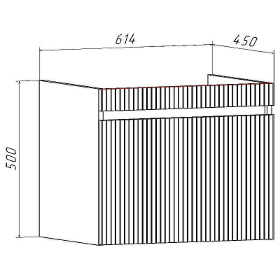 Тумба под раковину Runo Модена 65 00-00001425 подвесная Крафтовый дуб Белая