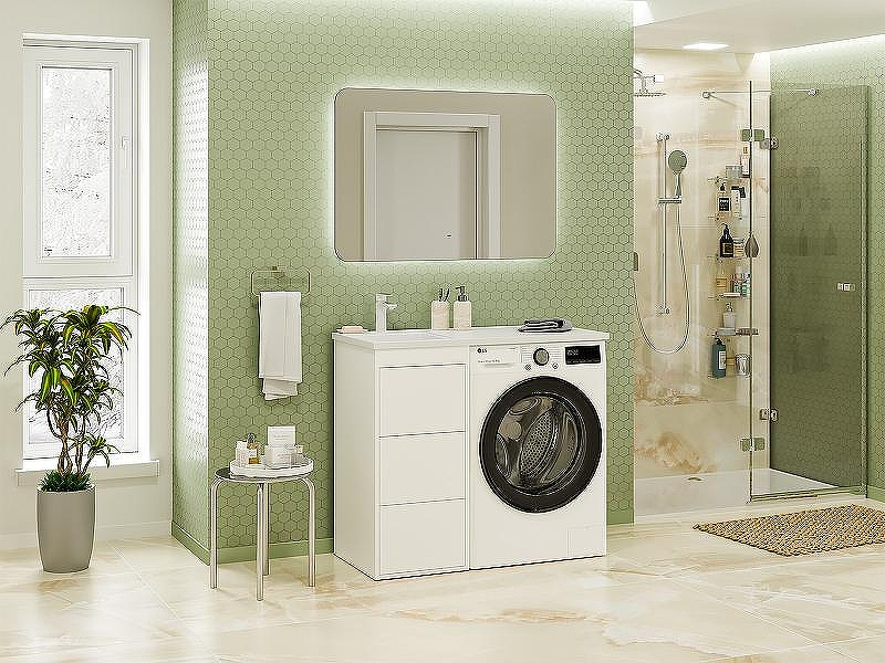 Тумба под раковину Brevita Grafit 100 GRA-01040-023Я Белая матовая, купить, цена, заказать, магазин, доставка, скидка, промокод, купить, цена, заказать, магазин, доставка, скидка, промокод