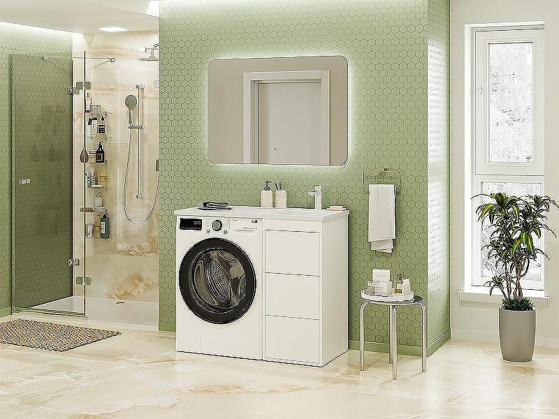 Тумба под раковину Brevita Grafit 100 GRA-01040-023Я Белая матовая, купить, цена, заказать, магазин, доставка, скидка, промокод, купить, цена, заказать, магазин, доставка, скидка, промокод