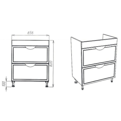 Тумба под раковину VIANT Лима 70 VLIM70CO-T2Y Белая
