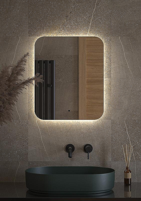 Зеркало Defesto Opti 50x60 DF 2803R с подсветкой 19W-4500К/ИК - выключатель/Нейтральный белый свет, купить, цена, заказать, магазин, доставка, скидка, промокод, купить, цена, заказать, магазин, доставка, скидка, промокод