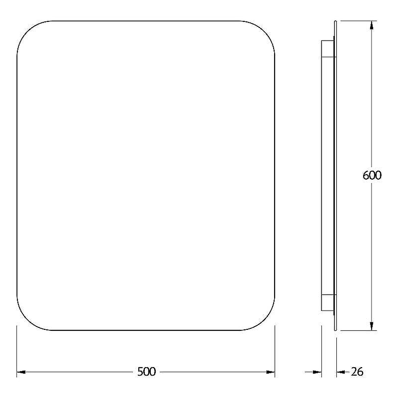 Зеркало Defesto Opti 50x60 DF 2803R с подсветкой 19W-4500К/ИК - выключатель/Нейтральный белый свет, купить, цена, заказать, магазин, доставка, скидка, промокод, купить, цена, заказать, магазин, доставка, скидка, промокод