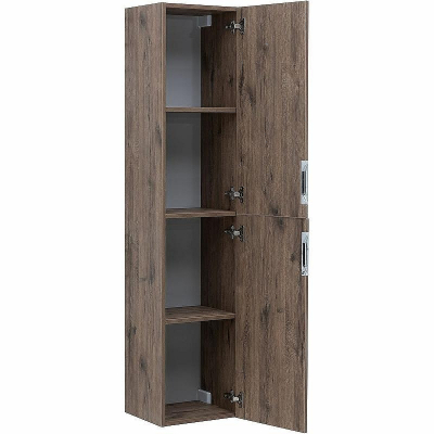 Шкаф пенал Aquanet Алвита New 35 334189 подвесной Дуб веллингтон табак