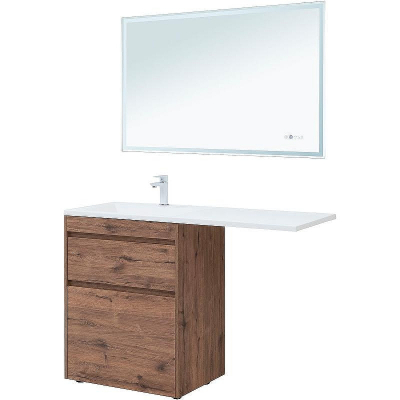 Тумба с раковиной Aquanet Токио 130 L 335589 Дуб веллингтон