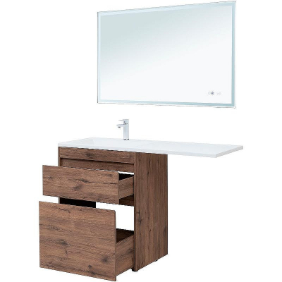 Тумба с раковиной Aquanet Токио 130 L 335589 Дуб веллингтон