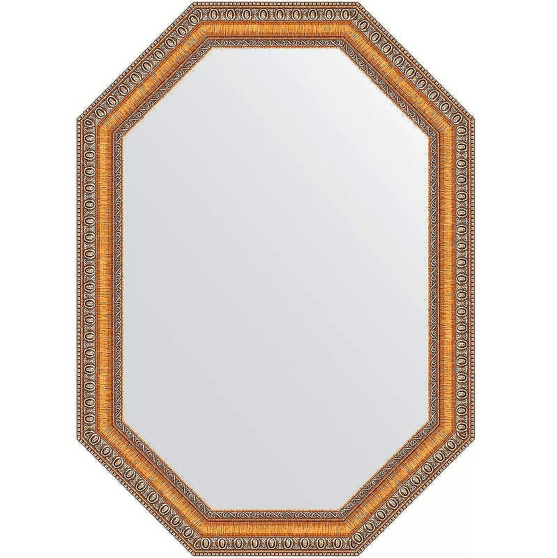 Зеркало Evoform Octagon 71х91 BY 7048 в багетной раме - Золотые бусы на бронзе 60, купить, цена, заказать, магазин, доставка, скидка, промокод, купить, цена, заказать, магазин, доставка, скидка, промокод