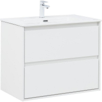 Тумба под раковину Aquanet Милан 80 336369 подвесная Белый глянец, купить, цена, заказать, магазин, доставка, скидка, промокод, купить, цена, заказать, магазин, доставка, скидка, промокод