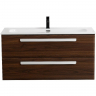 Тумба под раковину Cezares Eco-Cer-N 100 ECO-CER-N-1000-2C-SO-NCS-P подвесная Орех шоколад Софт без ручек, купить, цена, заказать, магазин, доставка, скидка, промокод, купить, цена, заказать, магазин, доставка, скидка, промокод