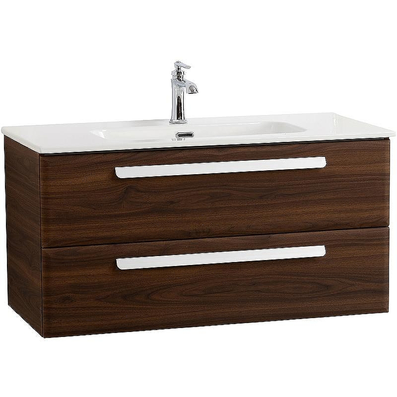 Тумба под раковину Cezares Eco-Cer-N 100 ECO-CER-N-1000-2C-SO-NCS-P подвесная Орех шоколад Софт без ручек, купить, цена, заказать, магазин, доставка, скидка, промокод, купить, цена, заказать, магазин, доставка, скидка, промокод