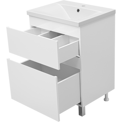 Тумба с раковиной Misty Лаки 60 УТ000024248 Белая глянцевая