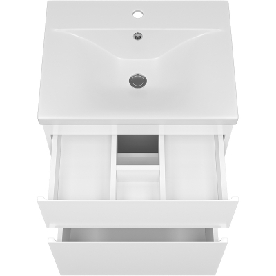 Тумба с раковиной Misty Лаки 60 УТ000024248 Белая глянцевая