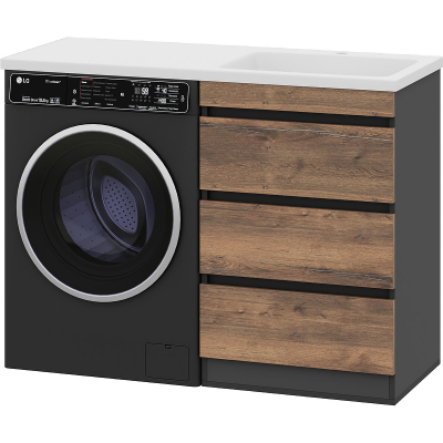 Тумба под раковину Misty Коломбо 120 П-Кол06060-0113Я Дуб Галифакс Антрацит