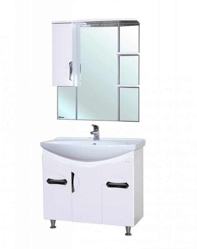 Зеркало со шкафом Bellezza Лагуна 85 R 4612114001017 с подсветкой R Белое, купить, цена, заказать, магазин, доставка, скидка, промокод, купить, цена, заказать, магазин, доставка, скидка, промокод