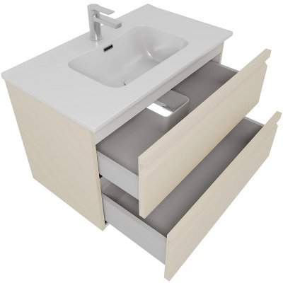 Тумба с раковиной Aquatek Вега 80 AQ77080-LC подвесная Капучино светлый