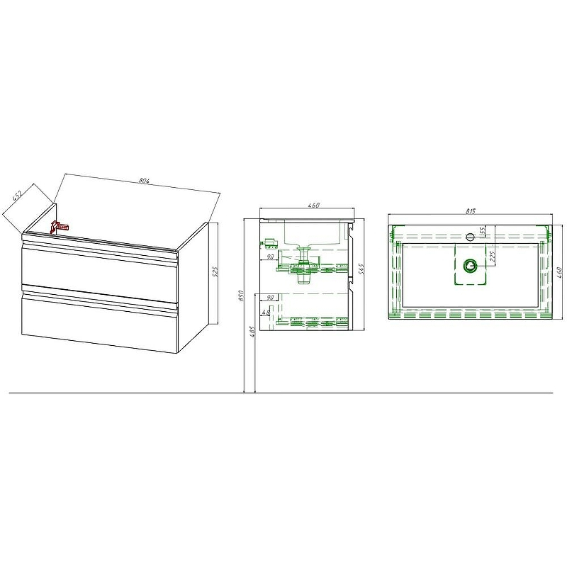 Тумба с раковиной Aquatek Вега 80 AQ77080-LC подвесная Капучино светлый, купить, цена, заказать, магазин, доставка, скидка, промокод, купить, цена, заказать, магазин, доставка, скидка, промокод