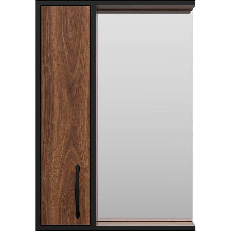 Зеркало со шкафом Misty Кедр 50 L П-Кед04050-011Л Орех Черное, купить, цена, заказать, магазин, доставка, скидка, промокод, купить, цена, заказать, магазин, доставка, скидка, промокод