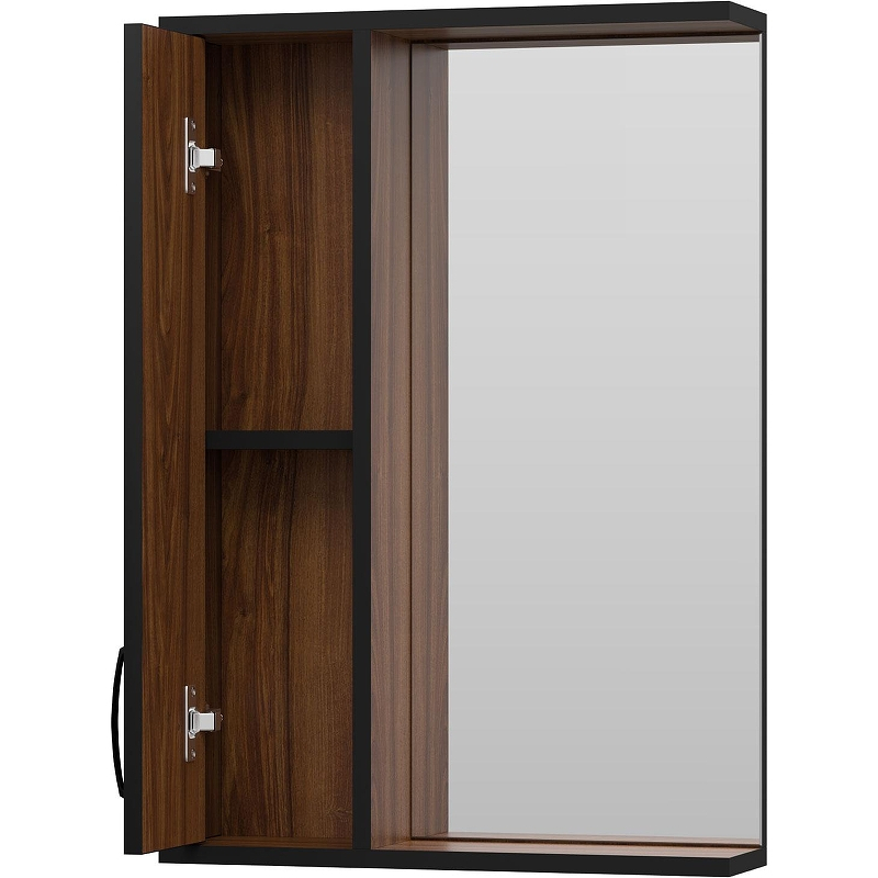 Зеркало со шкафом Misty Кедр 50 L П-Кед04050-011Л Орех Черное, купить, цена, заказать, магазин, доставка, скидка, промокод, купить, цена, заказать, магазин, доставка, скидка, промокод