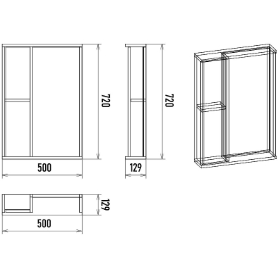 Зеркало со шкафом Misty Кедр 50 L П-Кед04050-011Л Орех Черное
